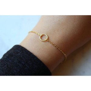 🌼 Minimal Dainty 14k Gold Fill Circle Bracelet 🌼